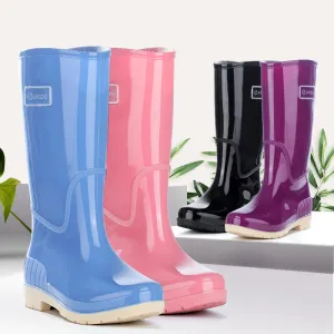 Adult High-top Women's Rain Boots Non-slip Waterproof Kitchen Work PVC Water Shoes Women