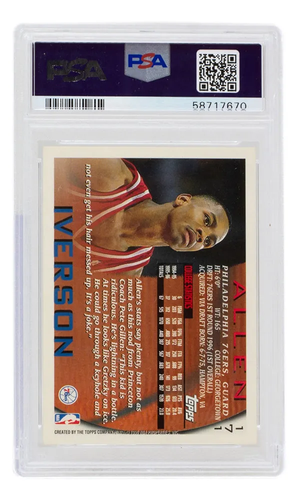 Allen Iverson 1996 Philadelphia 76ers Topps Card #171 PSA EX-MT 6