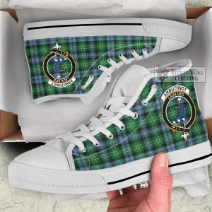 Arbuthnot Ancient Tartan High Top Shoes with Family Crest