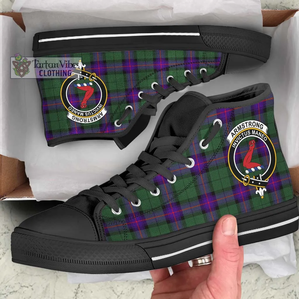 Armstrong Modern Tartan High Top Shoes with Family Crest