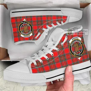 Binning Tartan High Top Shoes with Family Crest