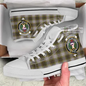 Buchanan Dress Tartan High Top Shoes with Family Crest