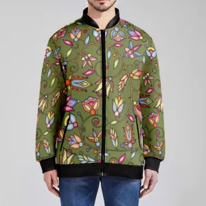 Buffalo Bloom Sage Zippered Collared Lightweight Jacket