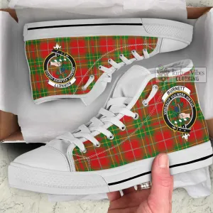 Burnett Tartan High Top Shoes with Family Crest