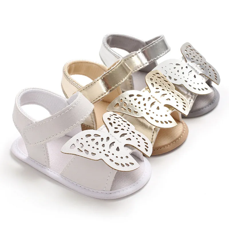 Butterfly baby sandals PU leather baby girls boys Nonslip soft soled Casual Sandals