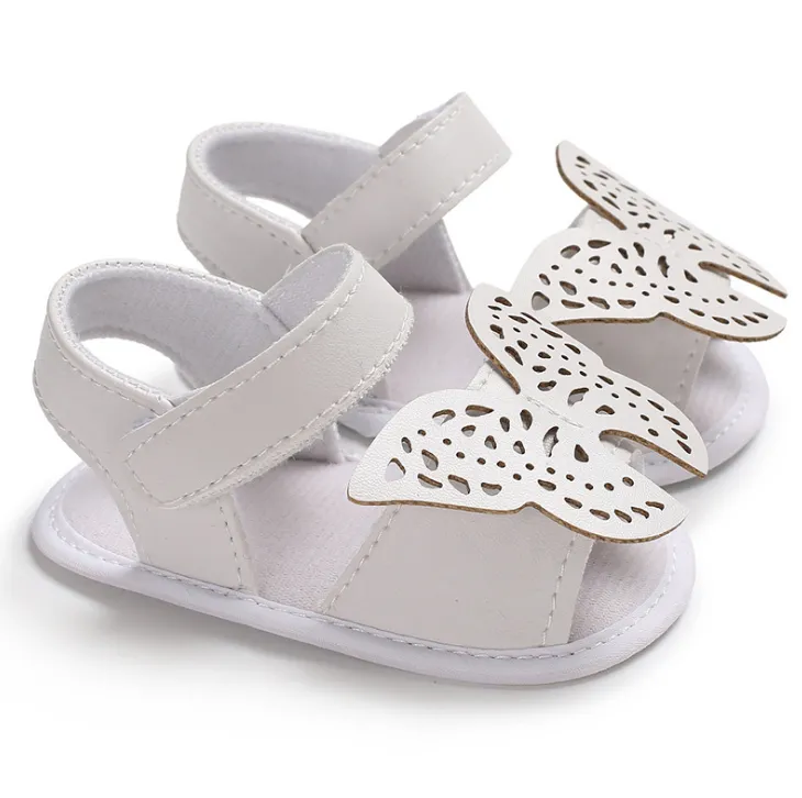 Butterfly baby sandals PU leather baby girls boys Nonslip soft soled Casual Sandals