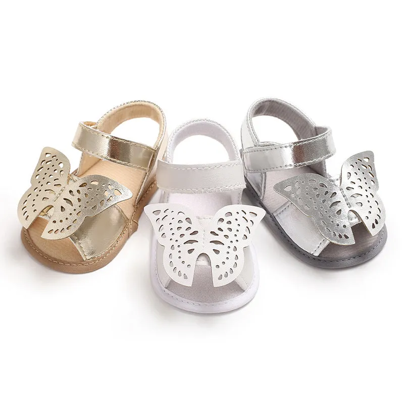 Butterfly baby sandals PU leather baby girls boys Nonslip soft soled Casual Sandals