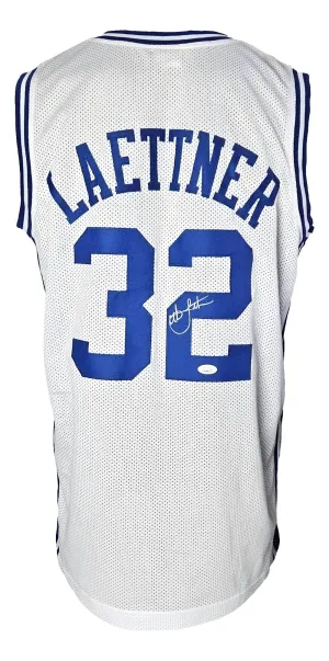 Christian Laettner Duke Signed White The Shot Basketball Jersey JSA ITP