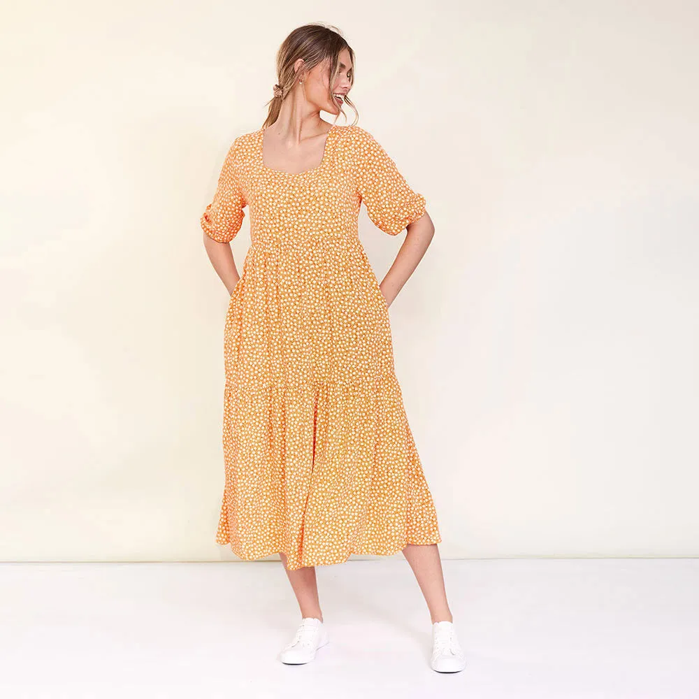 Delta Dress (Peach Floral)