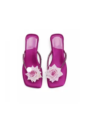 Dixie Floral Sandals in Hot Pink