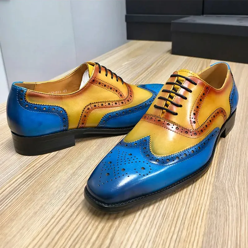 Elegant Carved British Leather Oxfords