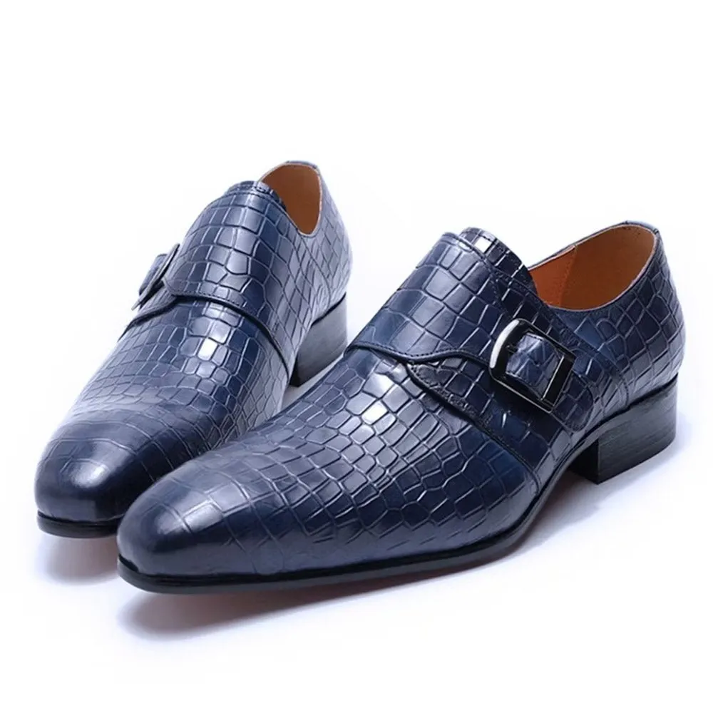 Elegant CrocLuxe Croc Monkstrap Dress Shoes