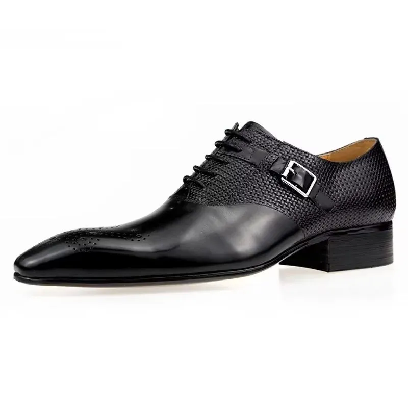 Elegant Groom Brogue Leather Lace-up Wedding Shoes