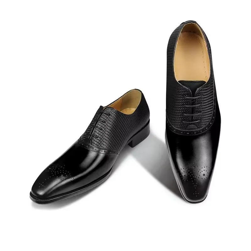 Elegant Groom Brogue Leather Lace-up Wedding Shoes