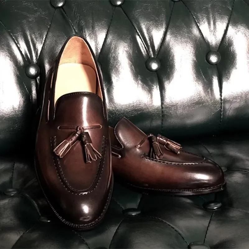 Elegant Tassel Brogue Style Leather Oxford Shoes