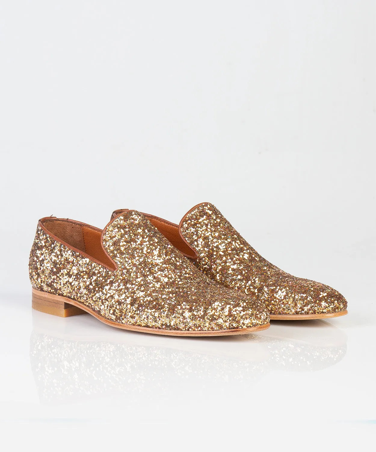 Golden Shining Groom Wedding Shoes