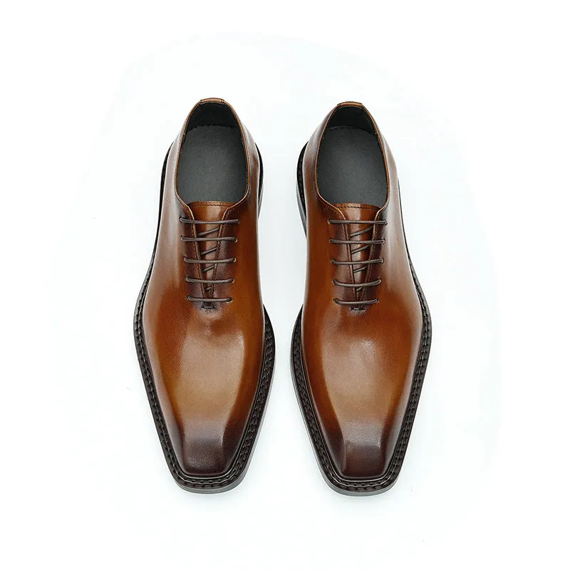 LuxeLace Leather Elegant Derby Shoes