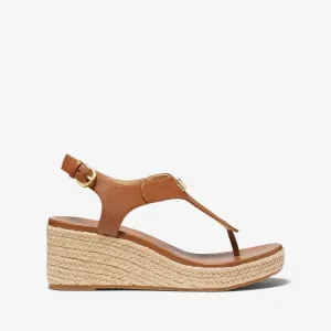 Michael Michael Kors Laney Saffiano Leather Espadrille Wedge Sandals, brown