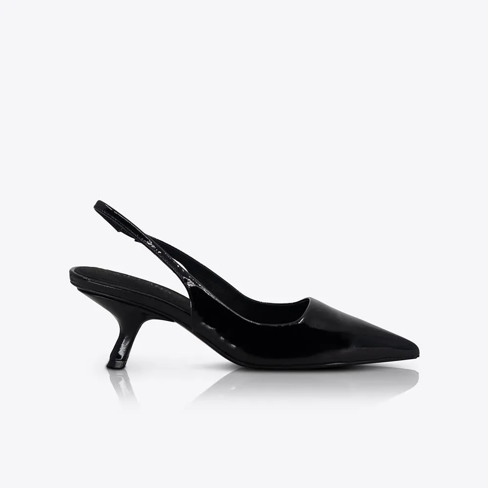 Sandra Heel Patent Black