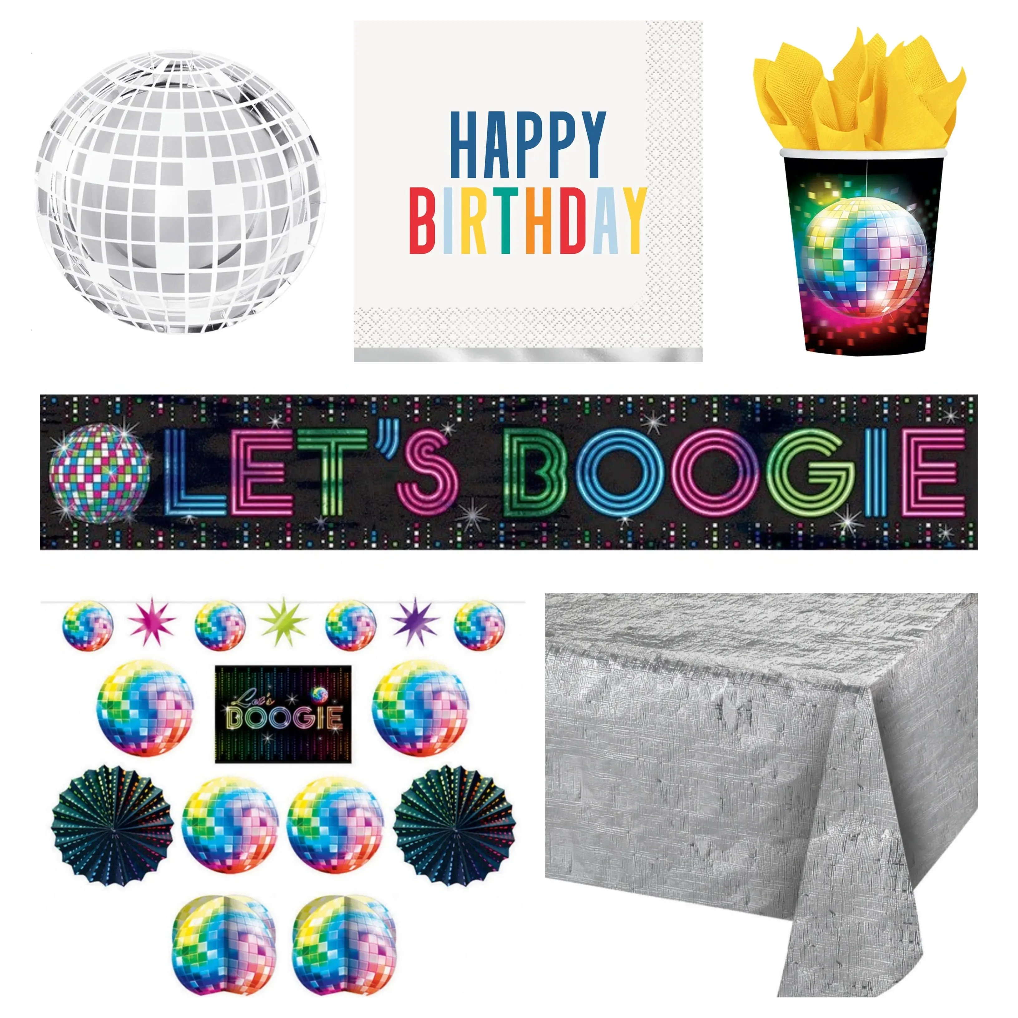 Silver Disco Party Pack for 8 - SAVE 35%