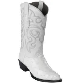 White Ostrich Cowboy Boots