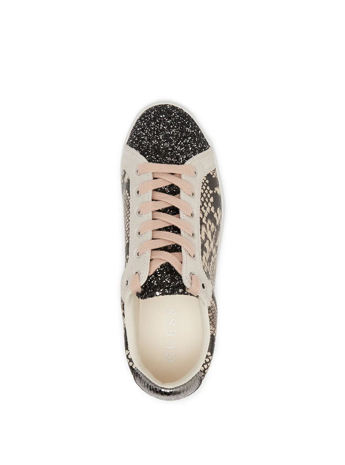 White Snake Print Garmini Low Top Sneakers